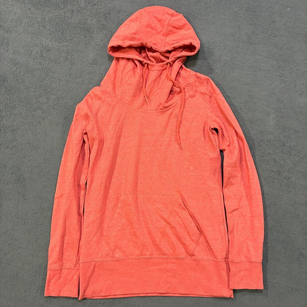 Volcom Single Stone Coral Heather Cowl Neck Hoodie Fleece Sweatshirt Youth Sz M